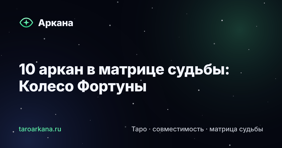Обложка статьи: 10 аркан в матрице судьбы: Колесо Фортуны